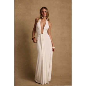 12th Tribe Alondra Plunge White Maxi Dress Size XS Never worn New with tags